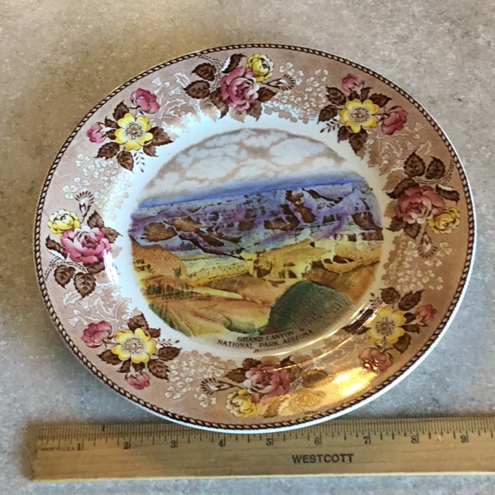 Vintage Grand Canyon souvenir plate, Old English Staffordshire Ware